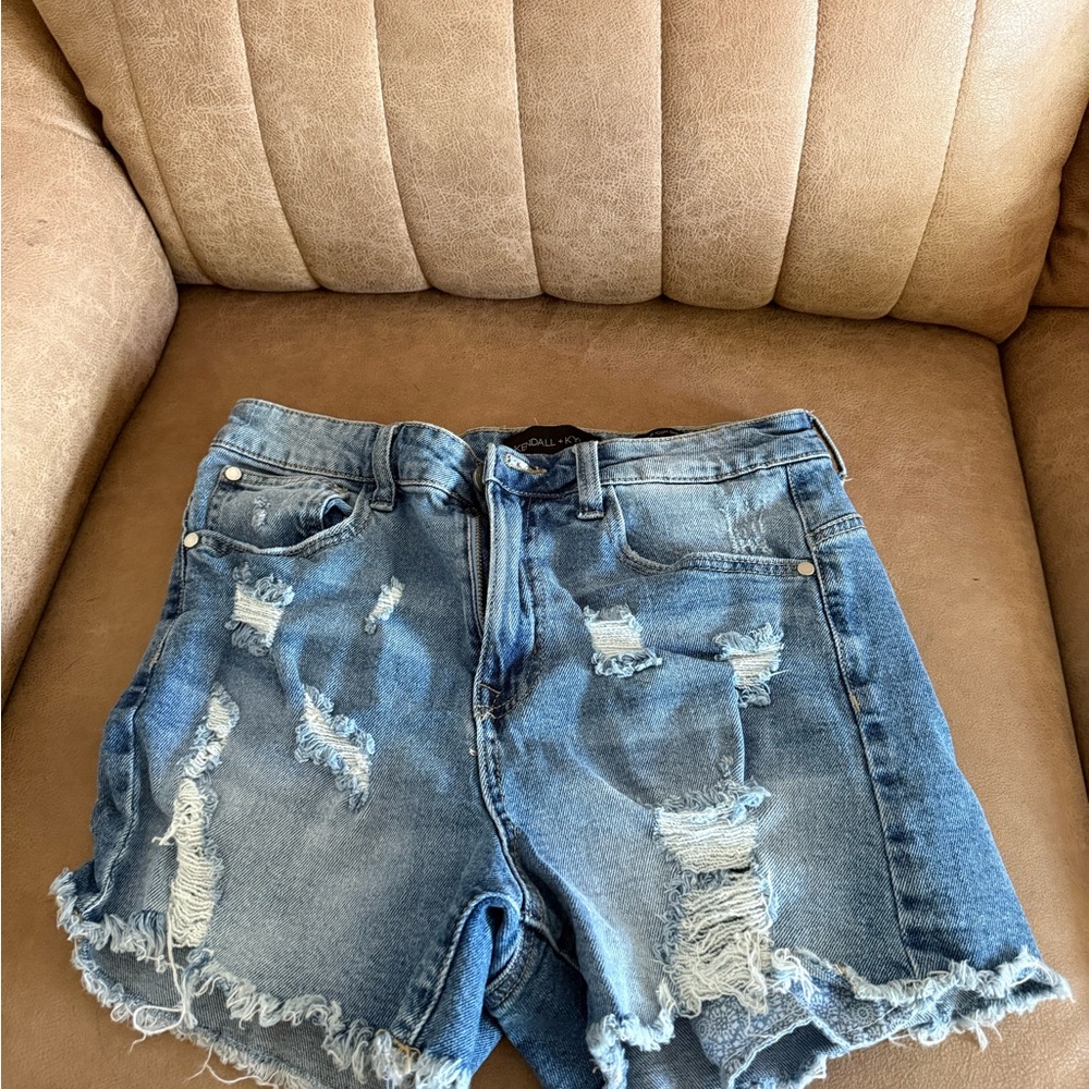 Kendall & Kylie Blue Distressed Jean Shorts